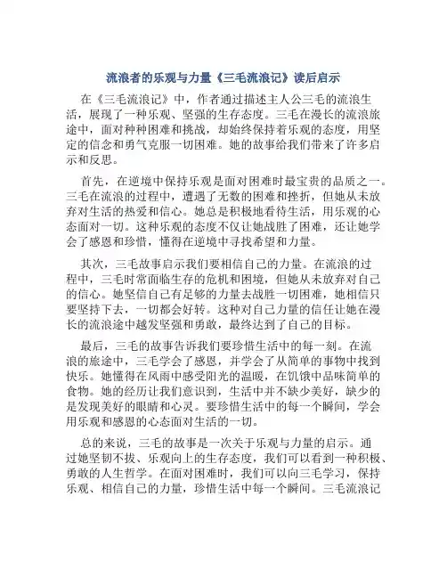 流浪者的乐观与力量《三毛流浪记》读后启示