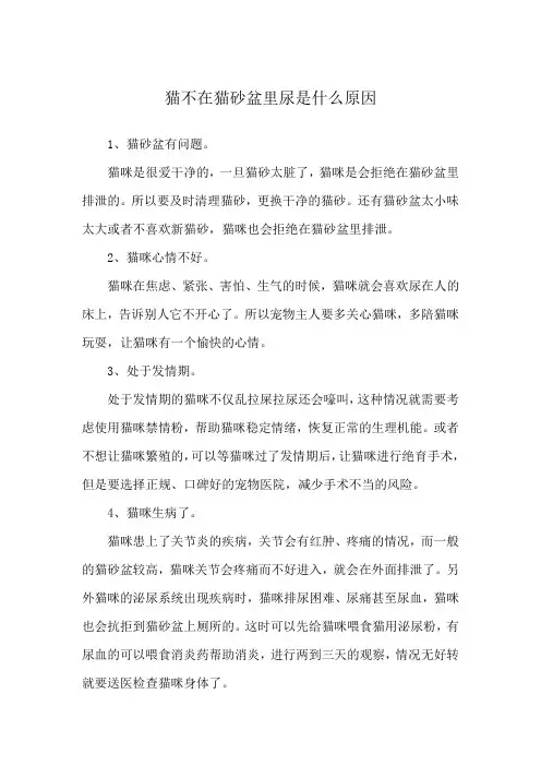 猫不在猫砂盆里尿是什么原因