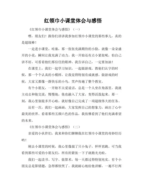红领巾小课堂体会与感悟