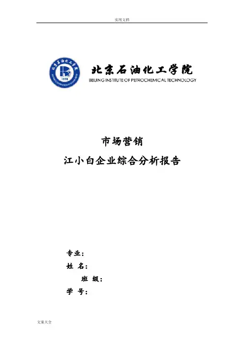 市场营销---江小白企业分析报告