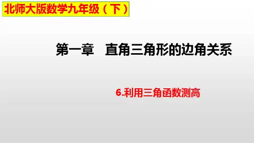 北师大版数学九年级下册1.6利用三角函数测高课件