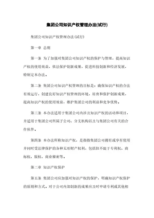 集团公司知识产权管理办法(试行)