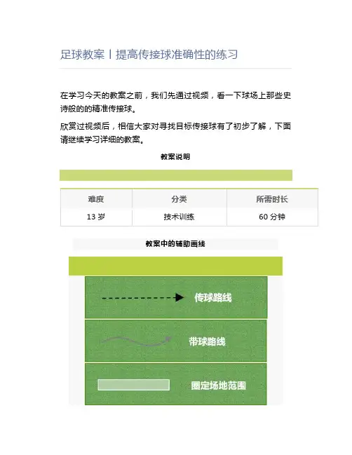 足球教案丨提高传接球准确性的练习