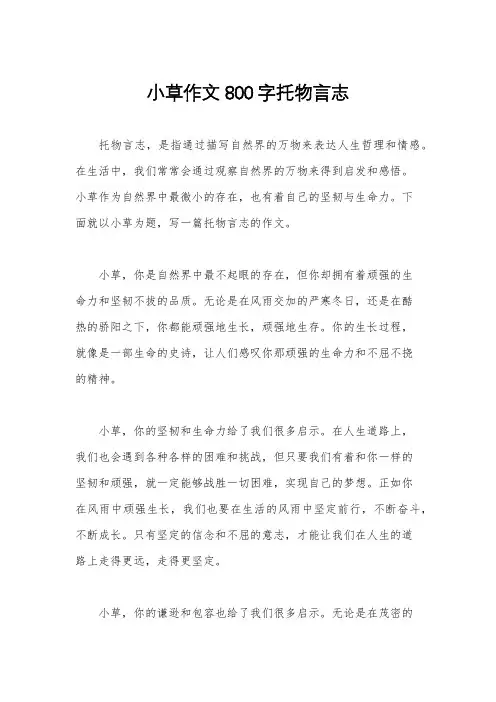 小草作文800字托物言志