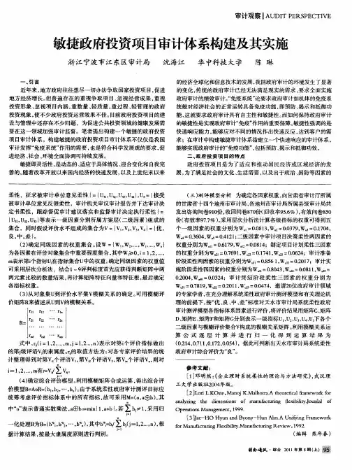 敏捷政府投资项目审计体系构建及其实施