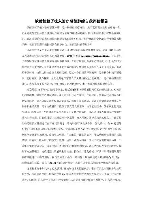 放射性粒子植入自我评估报告