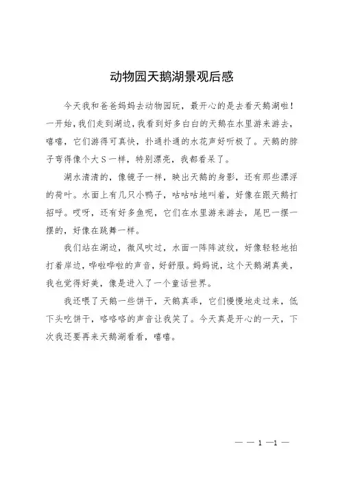 动物园天鹅湖景观后感