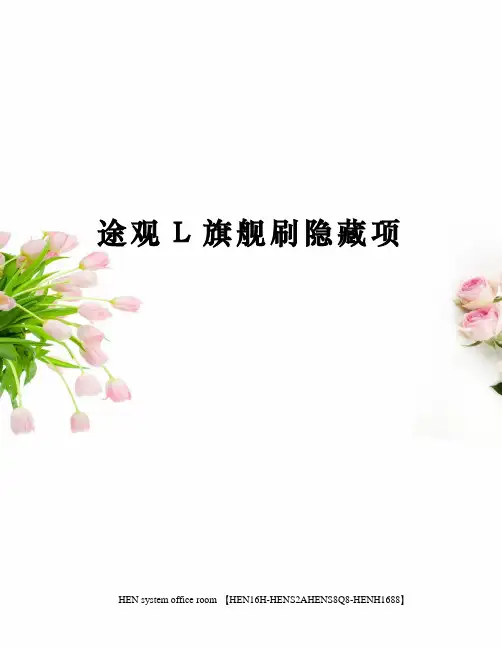 途观L旗舰刷隐藏项完整版