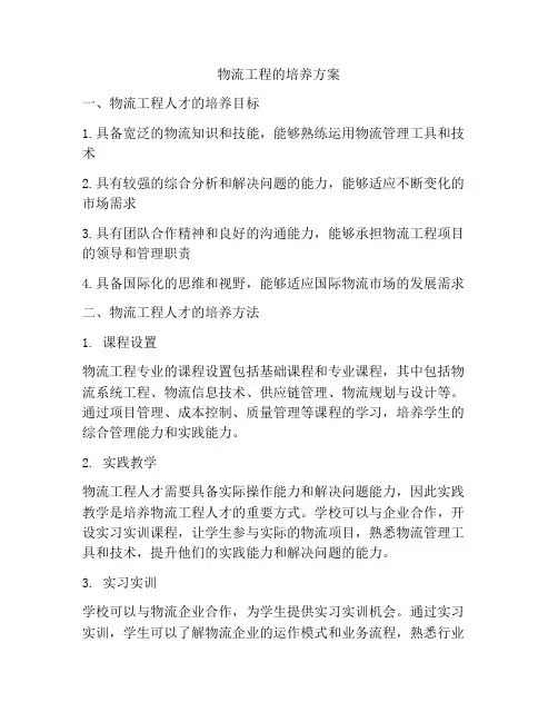 物流工程的培养方案