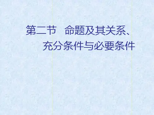12命题及其关系充分条件与必要条件