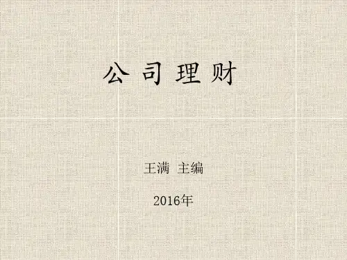 公司理财课件第一章 公司理财概述