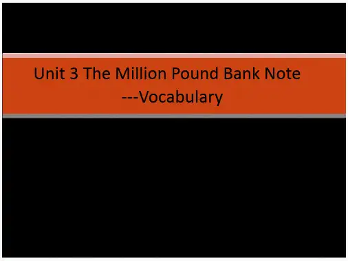 新课标人教版必修三Book3 Unit3 vocabulary共14张