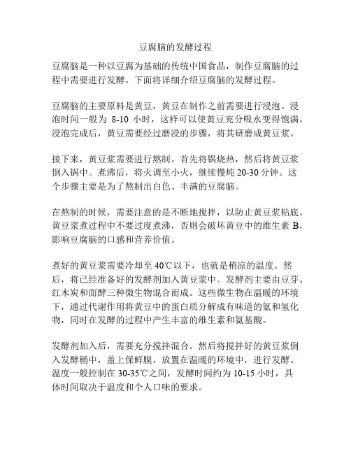 豆腐脑的发酵过程