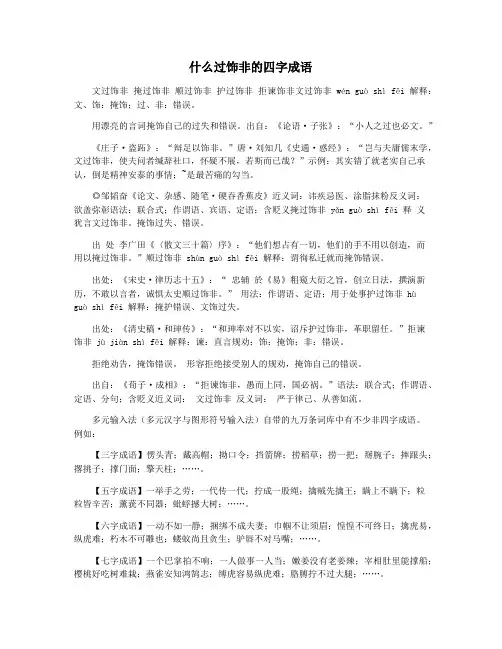 什么过饰非的四字成语