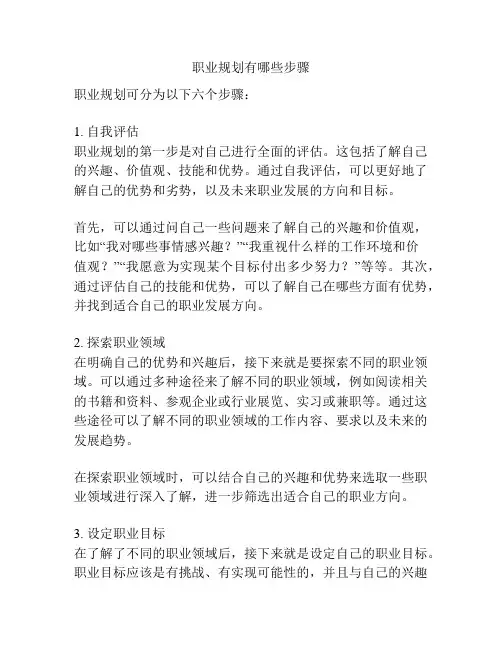 职业规划有哪些步骤