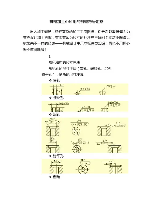 机械加工中所用的机械符号汇总