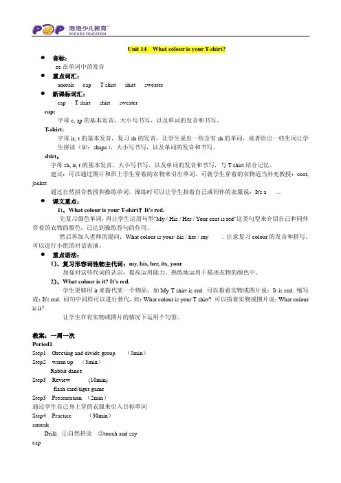 青少版新概念入门级AUnit14教案