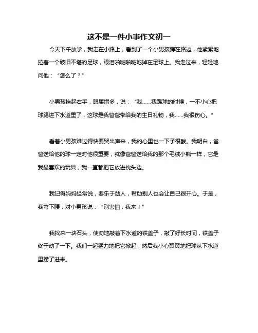 这不是一件小事作文初一