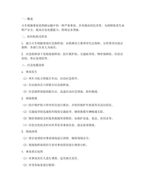 火车相撞应急预案