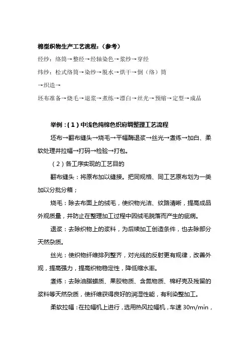 织物生产工艺流程2010.7