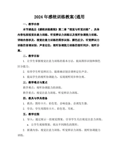2024年感统训练教案(通用
