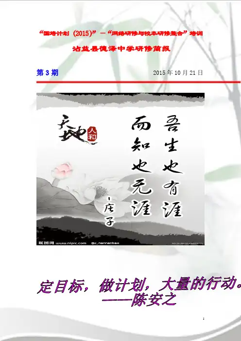 沾益县德泽中学研修简报(第三期)—校本研修计划