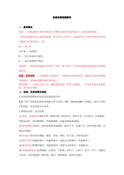 注安-危险危害因素辨识要点