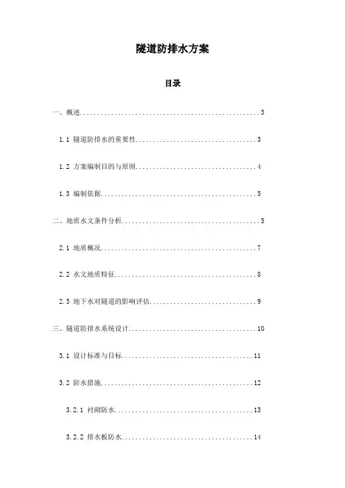 隧道防排水方案