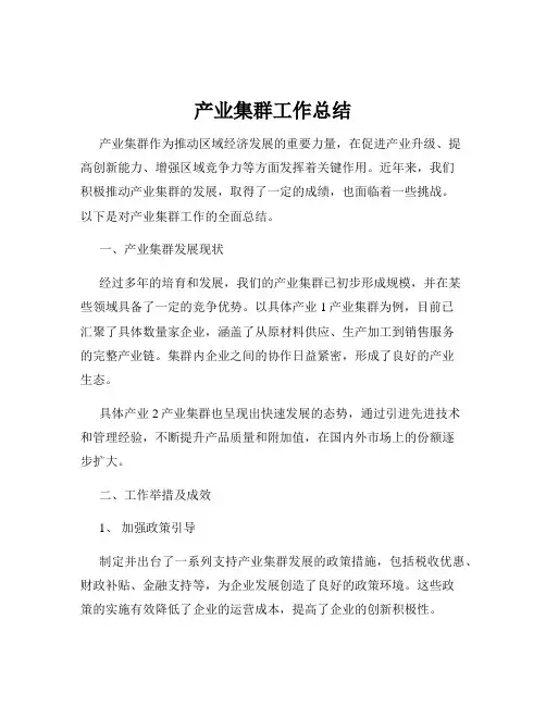 产业集群工作总结