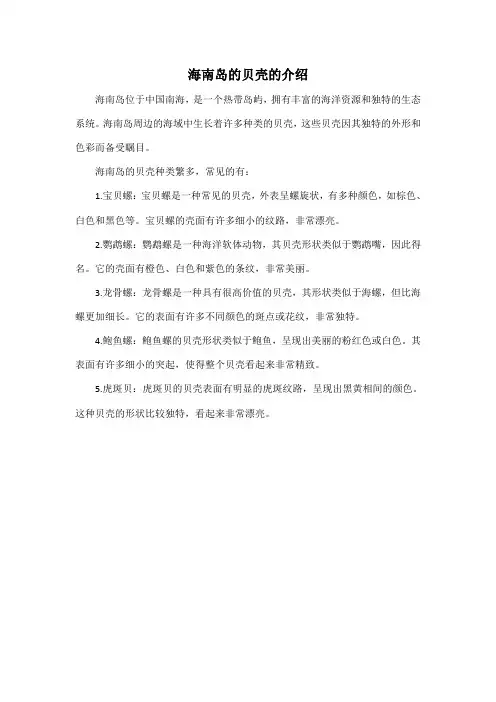 海南岛的贝壳的介绍