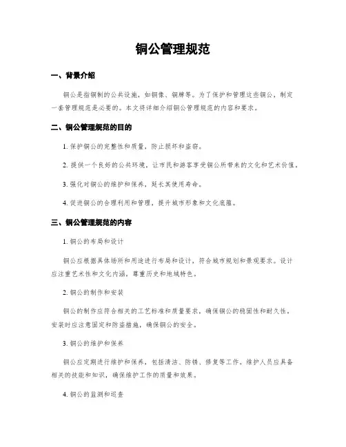 铜公管理规范