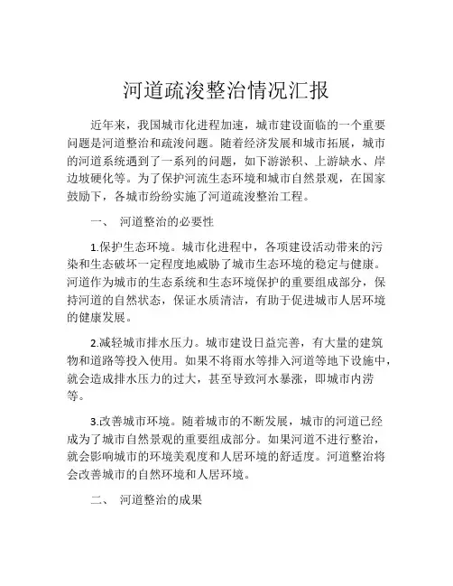 河道疏浚整治情况汇报