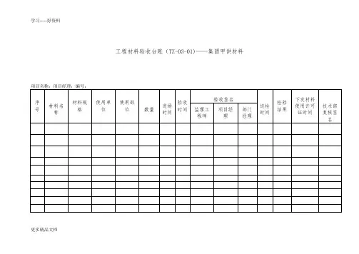 工程材料验收台账word版本