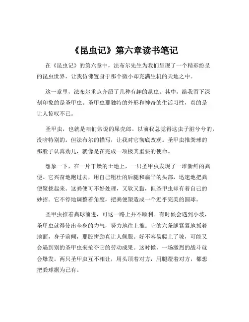 《昆虫记》第六章读书笔记