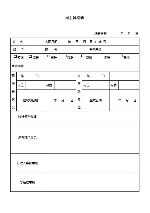 员工异动表
