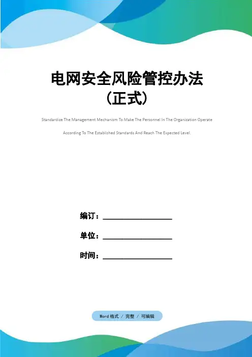 电网安全风险管控办法(正式)