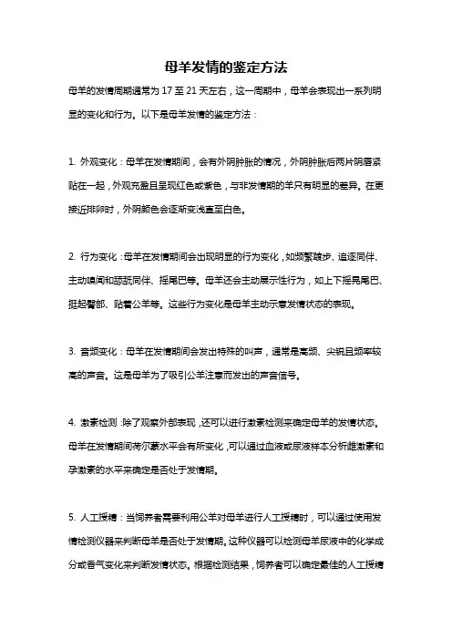 母羊发情的鉴定方法