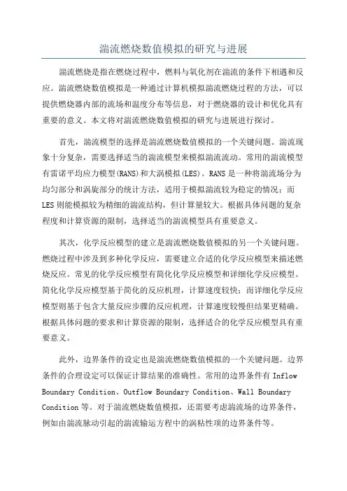 湍流燃烧数值模拟的研究与进展
