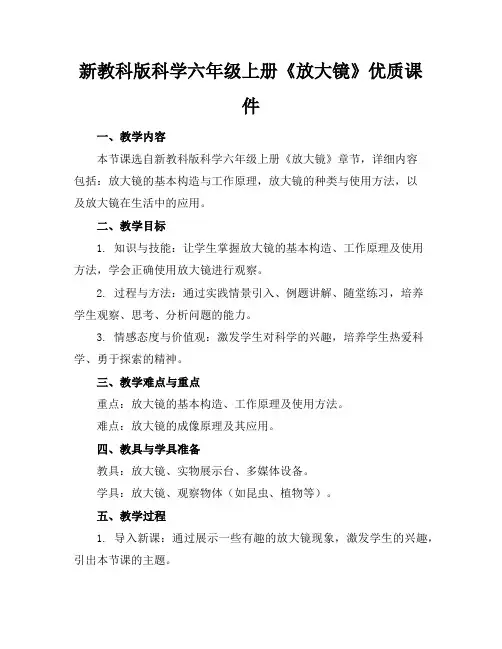 新教科版科学六年级上册《放大镜》优质课件