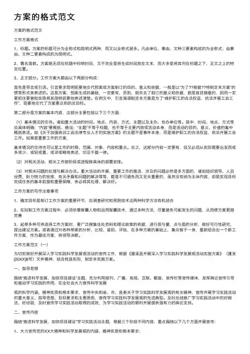 方案的格式范文