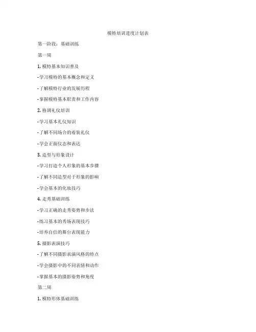 模特培训进度计划表