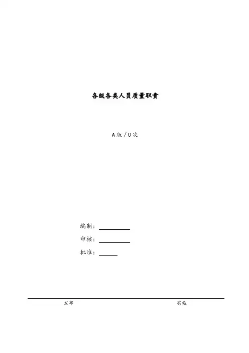 各级各类人员质量职责1