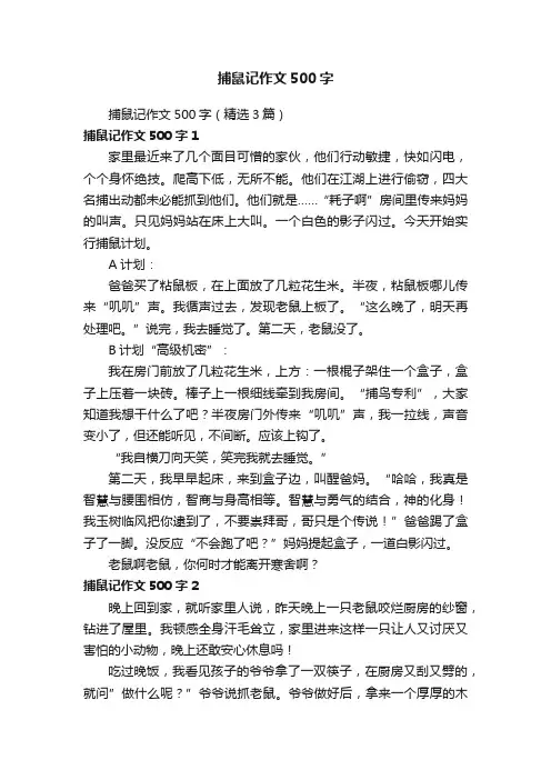 捕鼠记作文500字（精选3篇）