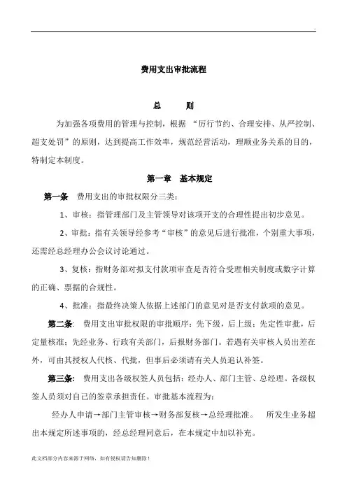 费用支出审批流程