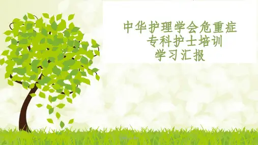 危重症专科护士学习汇报ppt课件