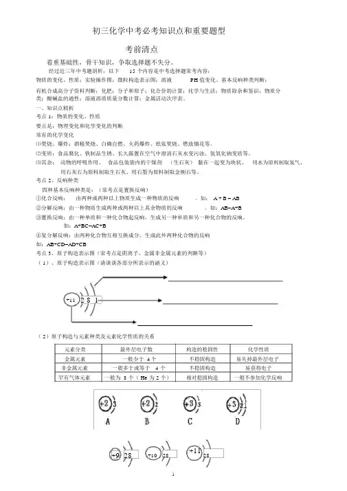 (完整版)(已整理)2015-2016广东省中考化学必考知识点