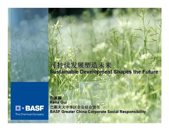 BASF可持续发展背景介绍