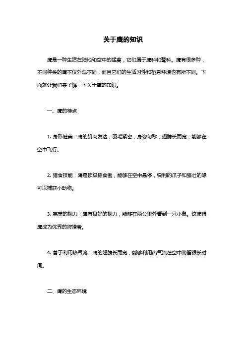 关于鹰的知识