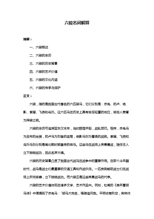 六骏名词解释