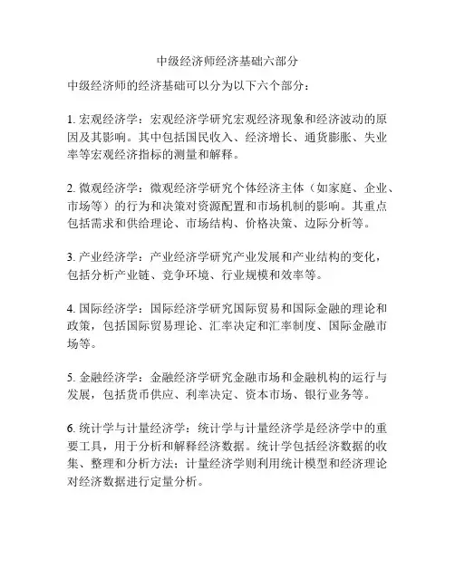 中级经济师经济基础六部分